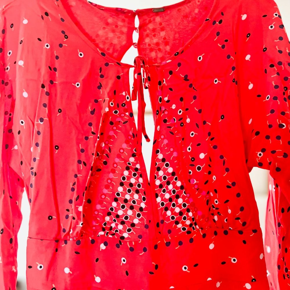LNC - Free People Coryn Minidress, Coral/Red, Size 10 - Picture 4 of 10